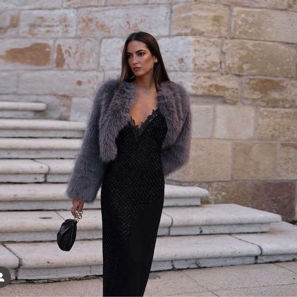 ZARA CROPPED FAUX FUR JACKET - Picture 4 of 16